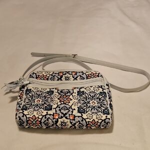Vera Bradley Trimmed Crossbody In Lisbon Medallion